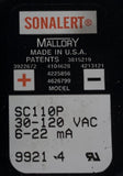 Sonalert SC110P Piezo Buzzer Alarm 30-120 VAC 6-22 mA