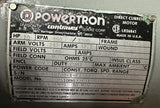 Powertron 2510B822E01 DC Motor 2510AT Frame 3300 RPM 10 HP 240VDC Shunt Wound
