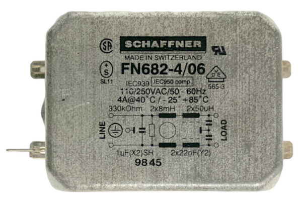 Schaffner FN682-4/06 Two Stage Performance Filter 110/250 VAC 50/60 Hz