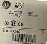 Allen-Bradley 800T-PA16G Push Button Illuminated Green Lens 120VAC 50/60HZ Ser T