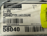 Hoffman E-4PB Pushbutton Enclosure 58040 Type 12 Gray Steel 4 Hole 30.5mm