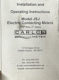 Carlon 100A 100-2-R  Electric Contacting Water Flow Meter 1" NPT