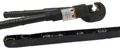 Burndy Y750-2 750 Revolver Hypress Crimping Tool W/ Dies & Carrying Case