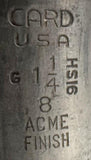 Card 1-1/4 8 Plug Hand Tap 4 Flute HS16 Acme Finish