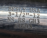Besly 3-1/2"-12 Hand Tap 8 Flute X1603 USA NS HS GH3