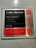 Cutler-Hammer DH361FGK Fusible Heavy Duty Safety Switch 600VAC 30A 3 Pole NEMA 1