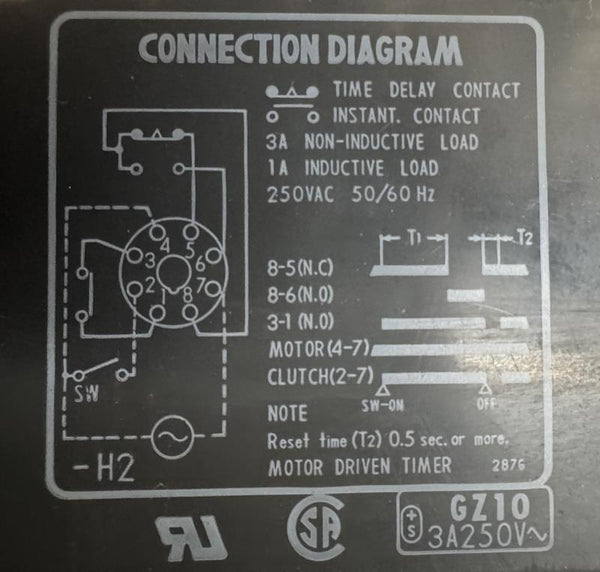Motor. Select Timer Omron STP-MNH2-AB-UA Motor Timer 30 Seconds 120 Volts 60 Hz