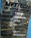 Shaw Box 1 Ton Air Hoist w/ Air Powered Trolley & Spreader Beam 33 FPM