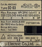 Fuji Electric 4NC0A0 SC-03 Contactor w/ TR-ON/3 Overload Relay