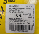 Cooper Bussmann LPJ-400SP Low Peak Fuse Time Delay Class J 400 A 600 VAC
