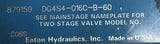 Vickers DG4S4-016C-B-60 Directional Control Valve 20 GPM Max Flow 110 V 50/60 Hz