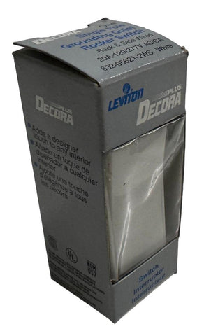 Leviton Decora 5621-2W Single Pole Rocker Switch 20A 120/277V AC/CA White