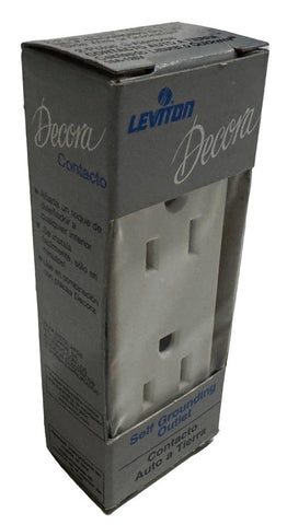 Leviton Decora 5325-SWS White Self Grounding Outlet 15A 125V 2-Pole 3-Wire