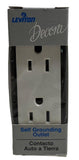 Leviton Decora 5325-SWS White Self Grounding Outlet 15A 125V 2-Pole 3-Wire