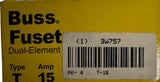 Cooper Bussmann 3W757 Fusetron Fuse Block Type T 15 Amp 4 Pack