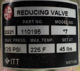 Bell & Gossett 110195 Pressure Reducing Valve #7 125 PSI 2G21