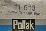 Pollak 11-613 Trailer End Connector 6-Way Plug 1/4" Mounting Holes