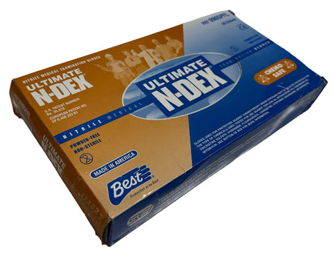 Ultimate N-Dex 9905PFL Nitrile Medical Examination Gloves Size 8-9 50 Pack