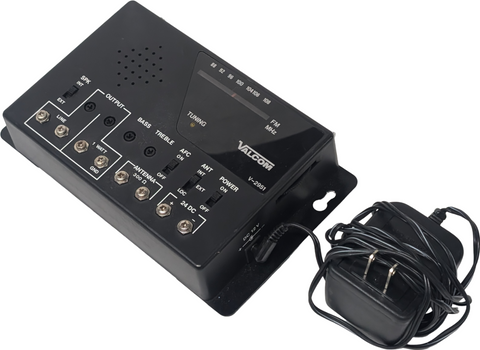 Valcom V-2951 FM Tuner For Hold Music Telephone System Card w/ Power Adapter