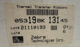 Lot of (6) Zebra 05319BK13145 Thermal Transfer Ribbons 5.16" X 1476 ft