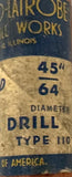 Chicago Latrobe 45/64" Taper Shank Drill HS Type 110