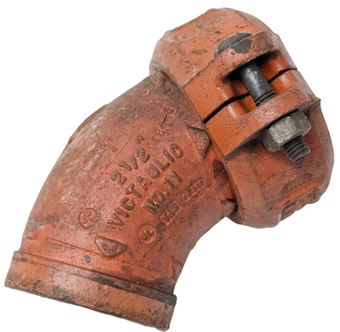 Victaulic No. 11 45-Degree Grooved Elbow Fitting 2-1/2" w/ Flexible Coupling