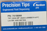 Box of (50) Nordson EFD 7018068 Dispensing Needle Tip Amber 15GA GP .054 X .5
