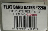 Cosco 2000 Plus 010188 Flat Band Dater Stamp 2260 Plate Size 1" X 1-7/8"