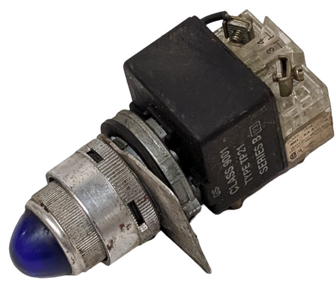 Square D 9001KM1 Pilot Light Blue Series F 110/120 VAC 50/60 HZ