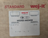 Box of (25) Wej-it 12700 Wedge Anchor 1/2" x 7" Size