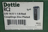 Lot of (42) Dottie RC2 Couplings Zinc Plated 3/8-16 X 1-1/8 Rod