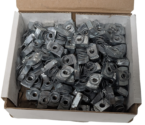 Box of (100) Unistrut P4008-EG Channel Nut with Spring 3/8"