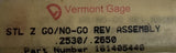 Vermont Gage 161405440 Steel Z Go/No-Go Reversible Assembly .2530/.2650