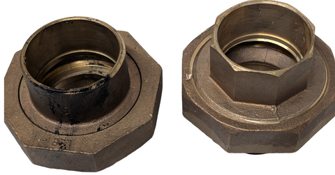 Lot of (2) Lee 3" Pipe Union Fitting Brass