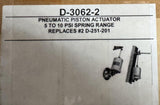 Johnson Controls D-3062-2 Pneumatic Piston Actuator 30 PSI Max Pressure