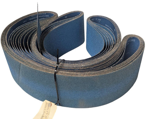 Lot of (16) Generic 6" x 79" Sanding Belts 36 Grit Zirconia Alumina