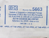 Lot of (25) B-D 5663 Syringe 60cc Luer-Lok PlastiPak Single Use