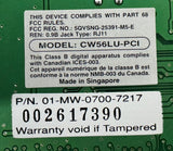 Lucent CW56LU-PCI Modem Card 01-MW-0700-7217