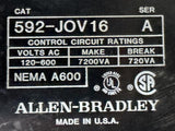 Allen-Bradley 592-JOV16 Overload Relay 120-600 VAC Nema A600 Series A