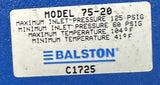 Balston 75-20 Desiccant Compressed Air Dryer 125 PSIG w/ (2) 75912-BX