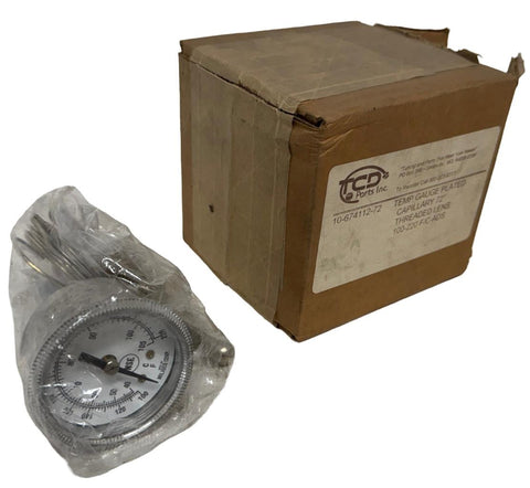 Miljoco NSF Plated Temperature Gauge 72" Capillary 100-220°F/C-ADS