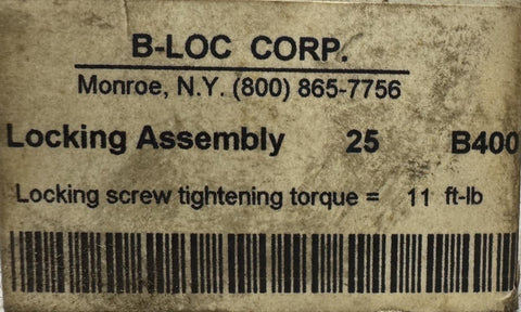 B-Loc Corp B400 Locking Assembly 11 ft-lb Tightening Torque | Surplus