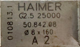 Haimer G2.5 25000 Collet Chuck Tool Holder 8x160 50.842.08 A2