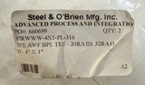 Steel & O'Brien S7RWWW-4X1 Tee Fitting PL-316 BPE-SF 4" X 1"