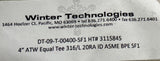 Winter Technologies DT-09-T-00400-SF1 Reducing Tee Fitting BPE-SF1