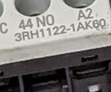 Siemens 3RH1122-1AK60 Auxiliary Contactor 10 AMP 50/60Hz 110/120 VAC 4-Pole