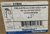 Lot of (17) Thomas & Betts 5YB94 Steel Electro-Galvanized Conduit Clamp