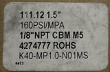 SMC K40-MP1.0-N01MS Pressure Gauge 160 PSI 1/8" NPT