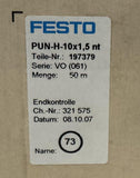 Festo PUN-H-10X1 5-NT Plastic Tubing 50m 197379