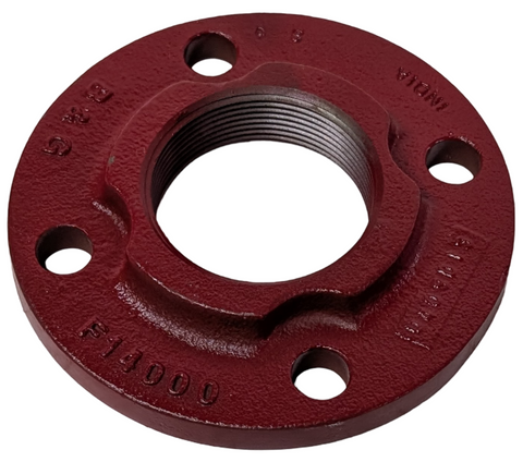 Lot of (2) Bell & Gossett F14000 Pump Flange 2" Bore Red Threaded 4-Bolt